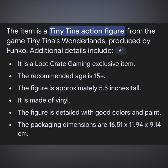 Tiny Tina’s wonderlands loot crate gaming exclusive vinyl figure NEW - Picture 6 of 6